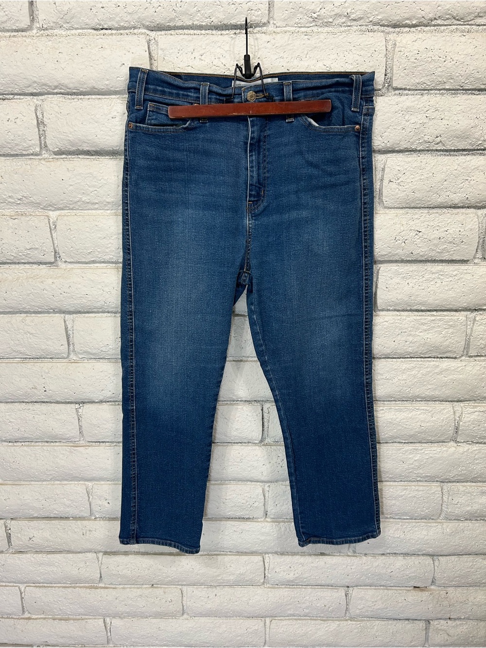 Signature by Levi Strauss Heritage High Rise Straight Jeans Women's 16 Cropped